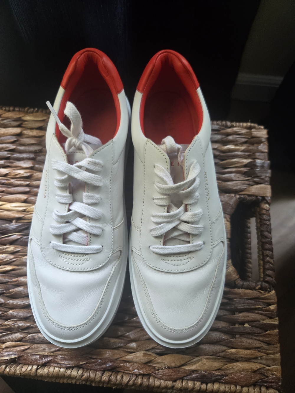 Cole Haan White Sneakers with Red Interior